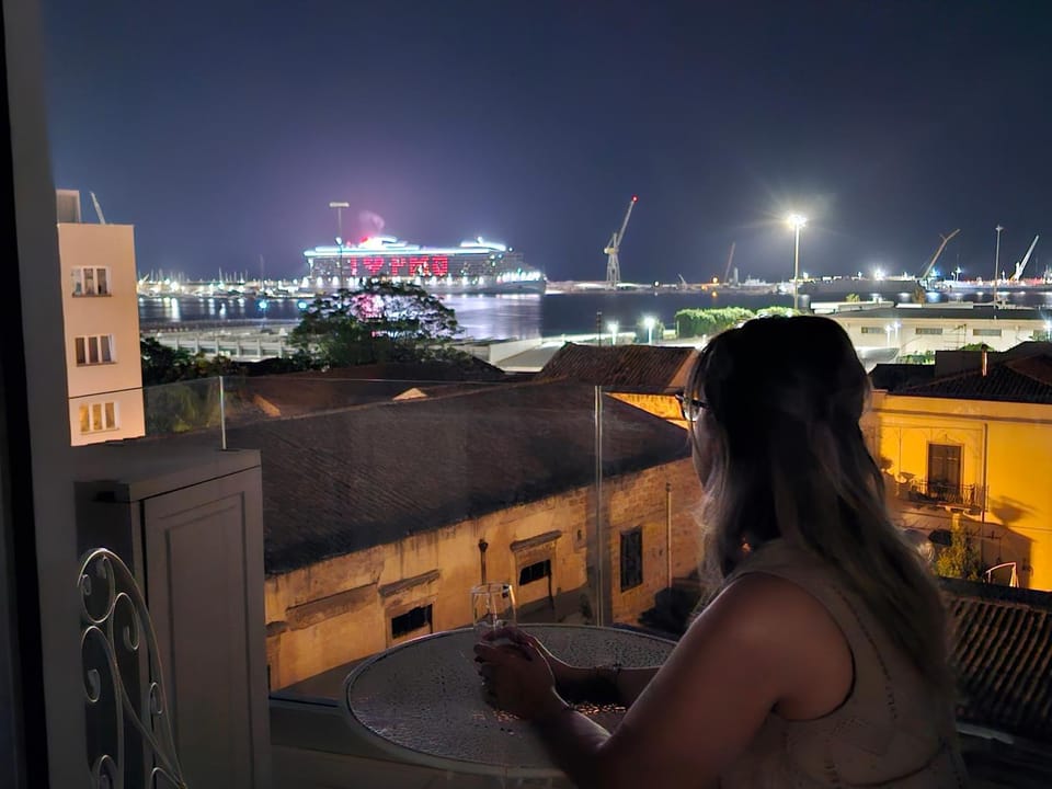 Night, Summer, View (from property/room), Balcony/Terrace, Sea view