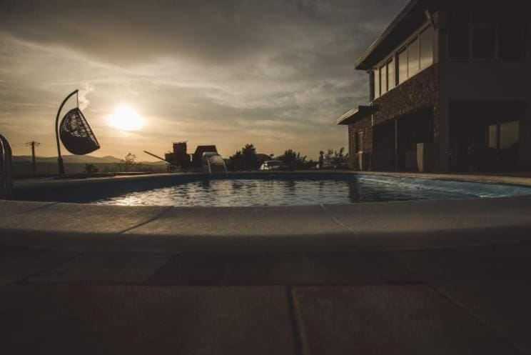 Swimming pool, Sunset