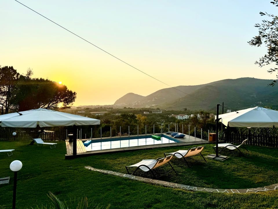 Pool view, Sea view, Swimming pool, Sunset