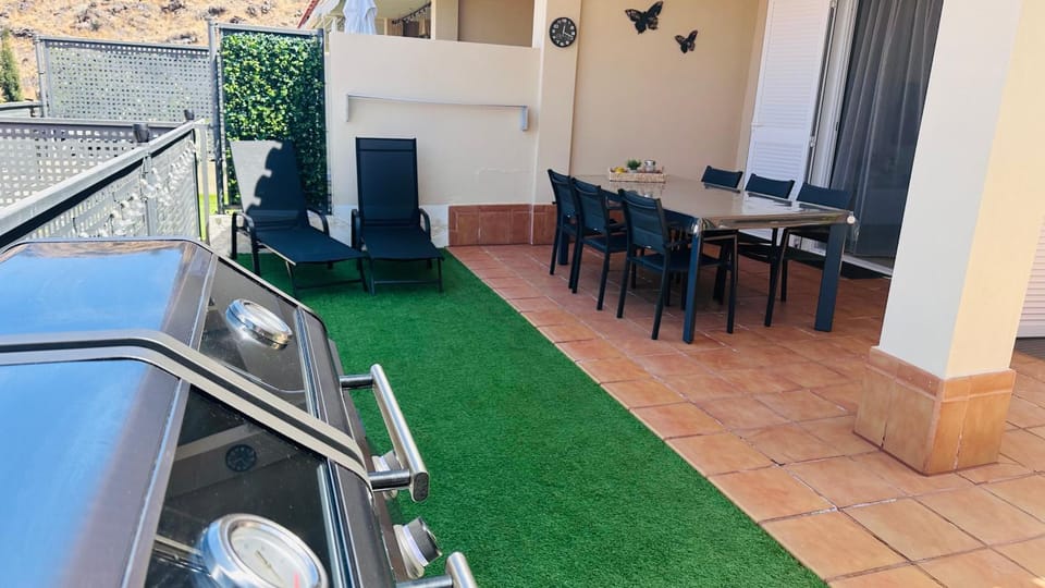 Patio, Seating area, Dining area