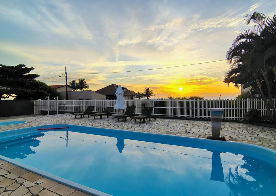 Natural landscape, Pool view, Swimming pool, Sunrise, sunbed