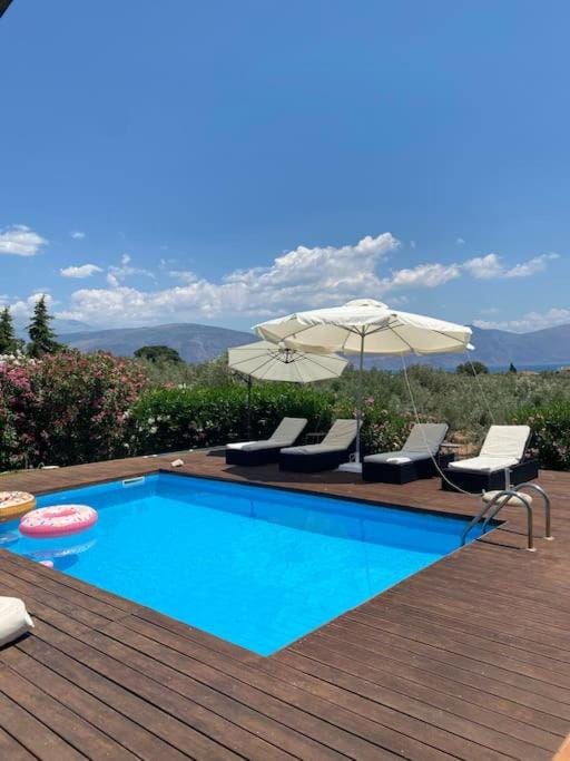 Georges Villa Galaxidi, family, pool and garden Villa in Peloponnese, Western Greece and the Ionian