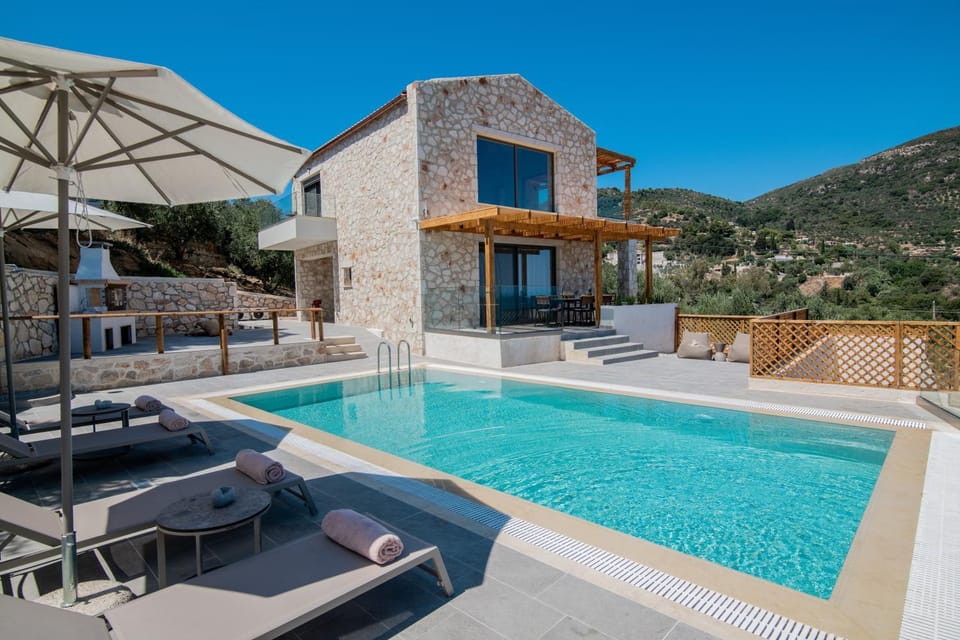 Property building, Living room, Swimming pool