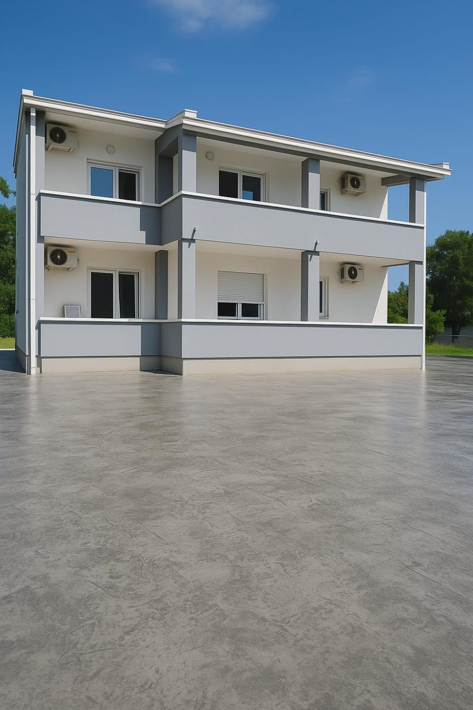 Property building, Facade/entrance, Balcony/Terrace, Parking