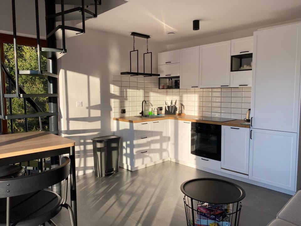 Kitchen or kitchenette, dishwasher, stove