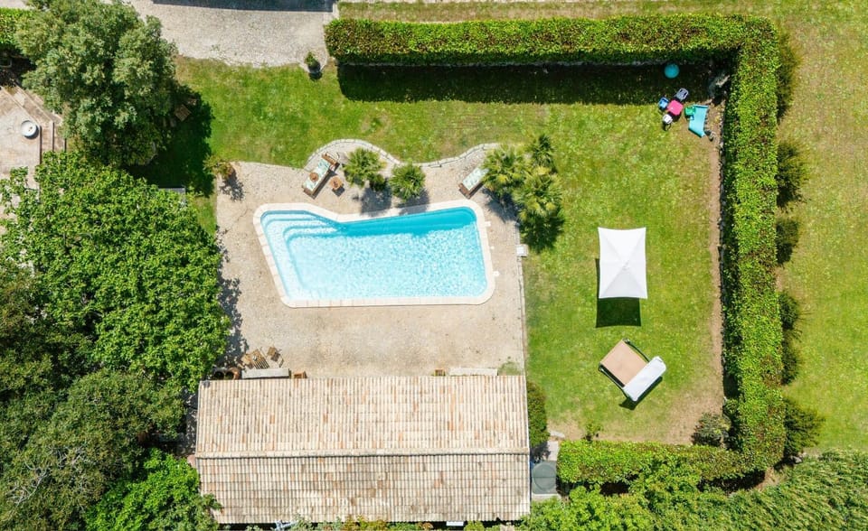 Natural landscape, Bird's eye view, Garden, Garden, Garden view, Pool view, Swimming pool, Swimming pool, sunbed