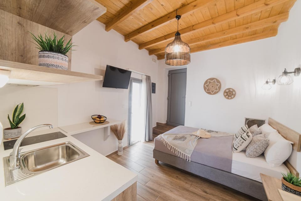 Bed, TV and multimedia, Photo of the whole room, Bedroom, kitchen