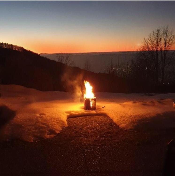Mountain view, Sunset