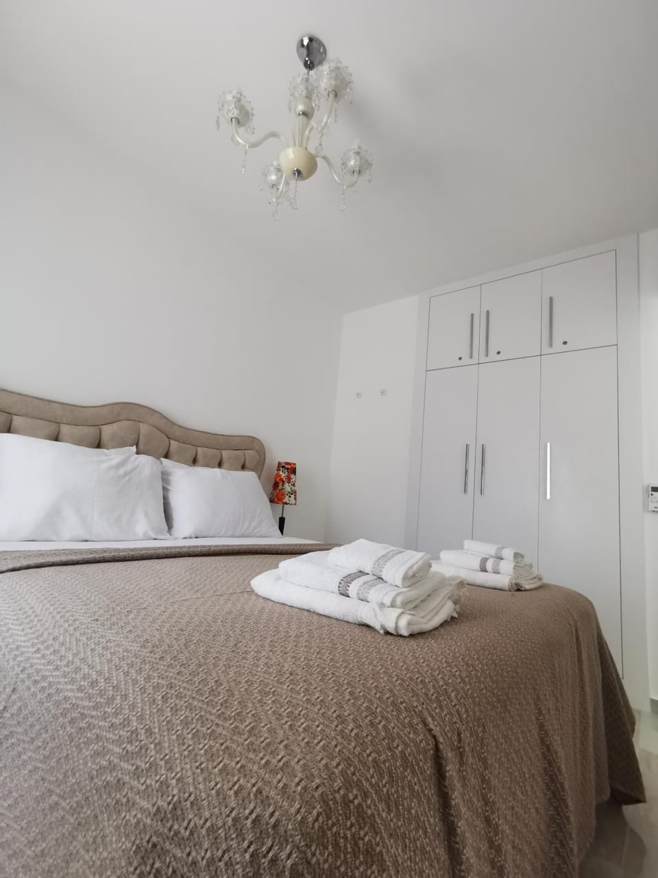 Bed, Photo of the whole room, Bedroom, towels, wardrobe