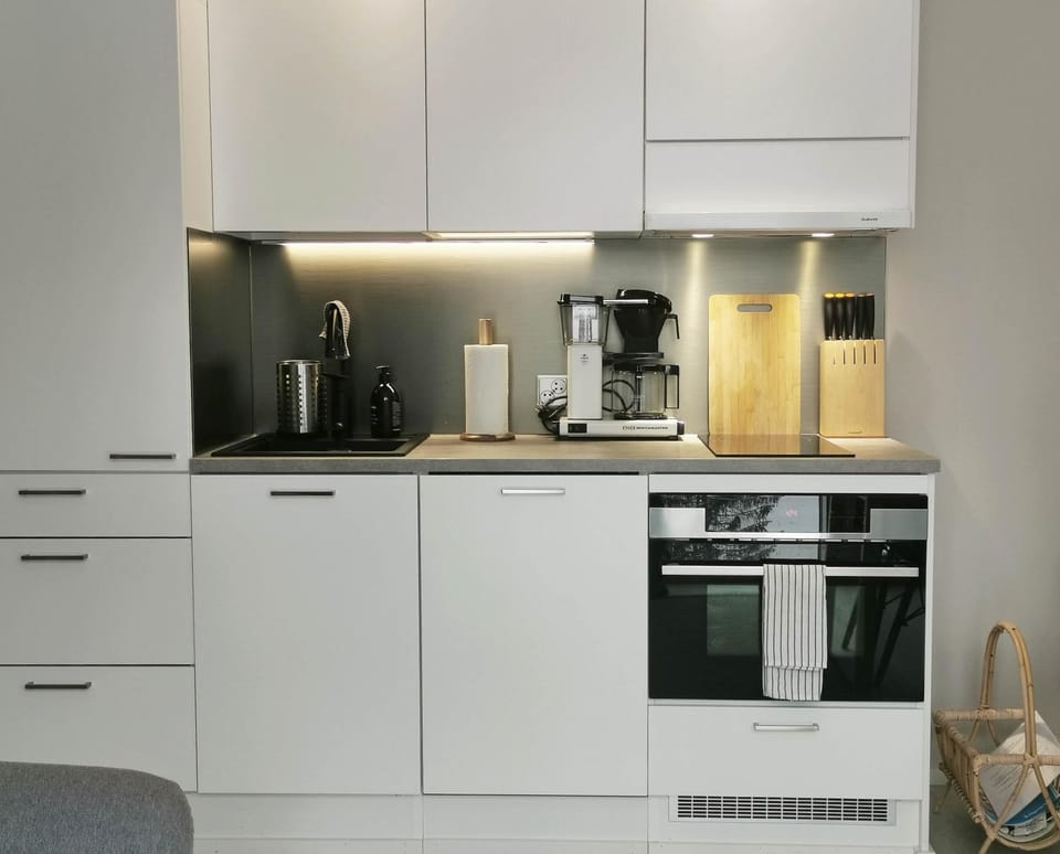 Kitchen or kitchenette, stove, kitchen