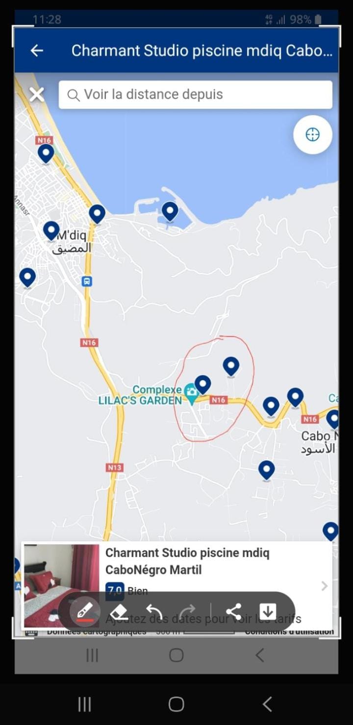 Charmant Studio piscine mdiq CaboNégro Martil Apartment hotel in Tangier-Tétouan-Al Hoceima