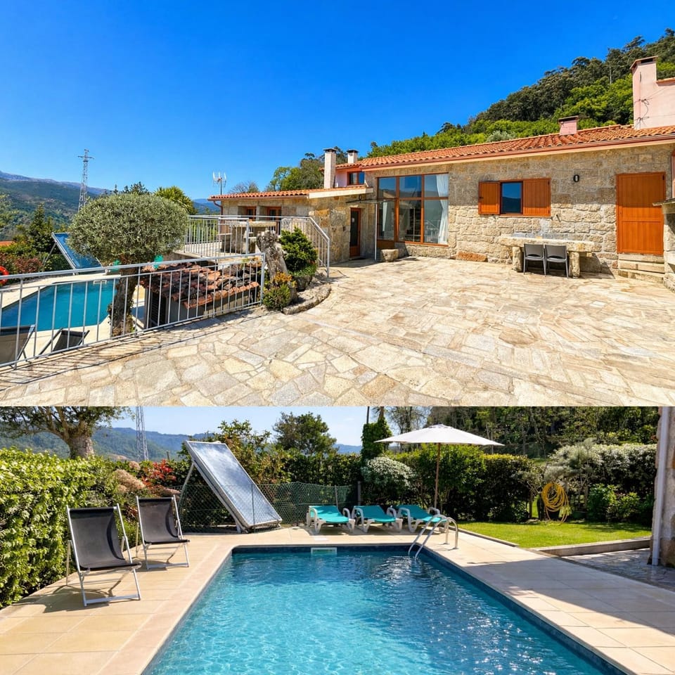 Property building, Patio, Natural landscape, Lake view, Mountain view, Pool view, Swimming pool, sunbed