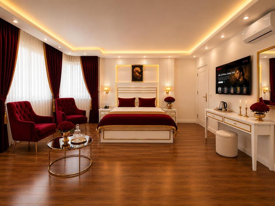 Bed, TV and multimedia, air conditioner