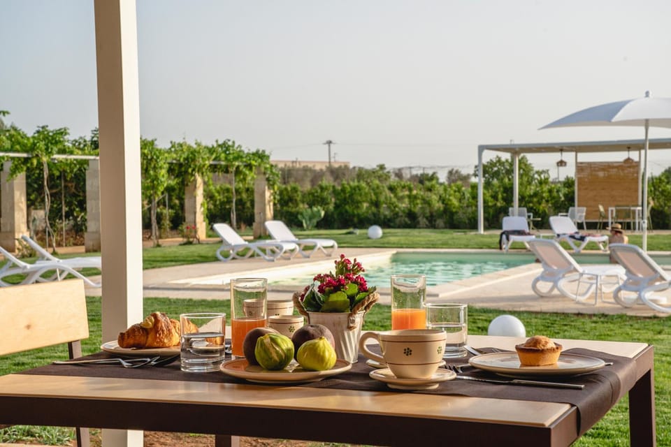 Pool view, Breakfast