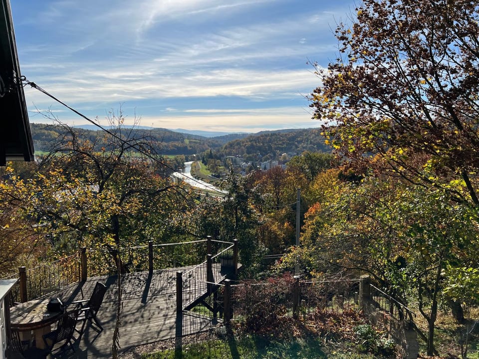 Day, Natural landscape, Mountain view, River view