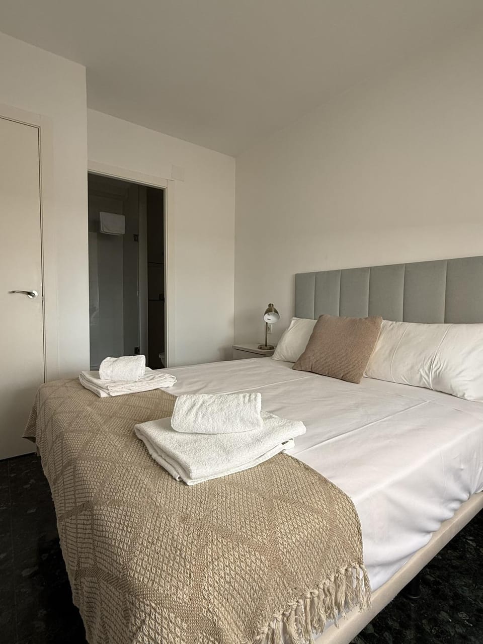 Bed, Photo of the whole room, Bedroom, towels, wardrobe