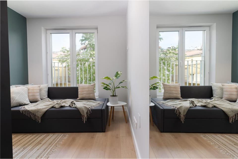 Bed, Living room, Photo of the whole room, Seating area, Bedroom