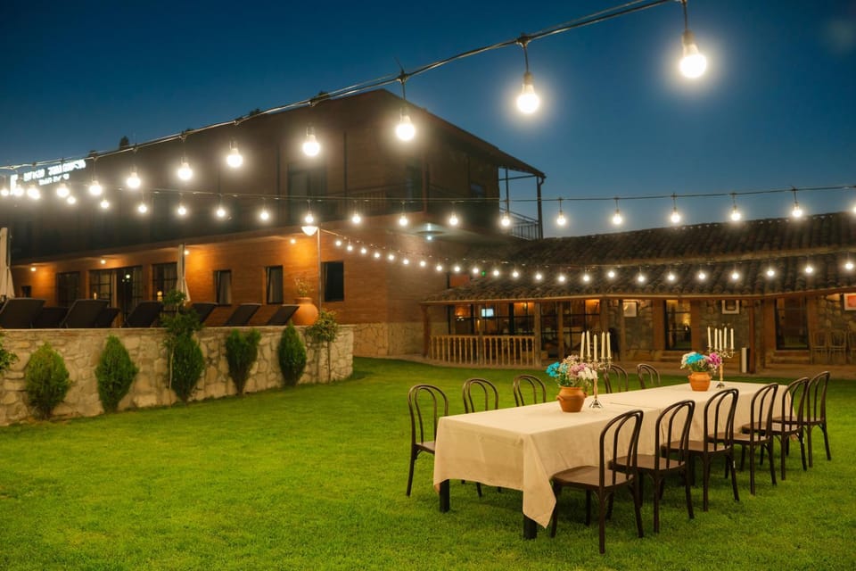 Property building, Night, Garden, Garden view