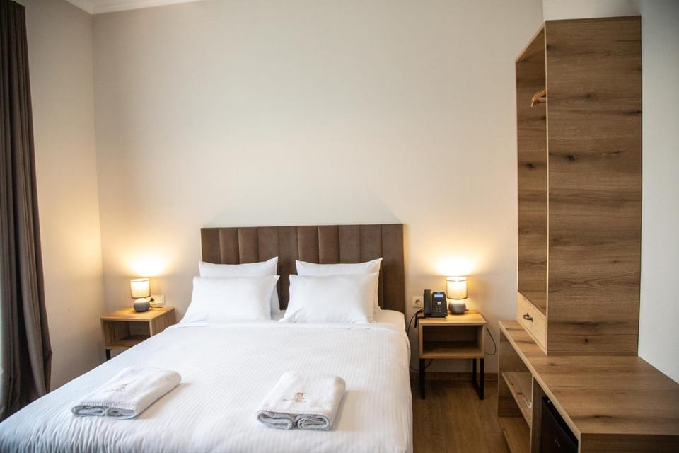 Bed, Photo of the whole room, Bedroom, towels, wardrobe