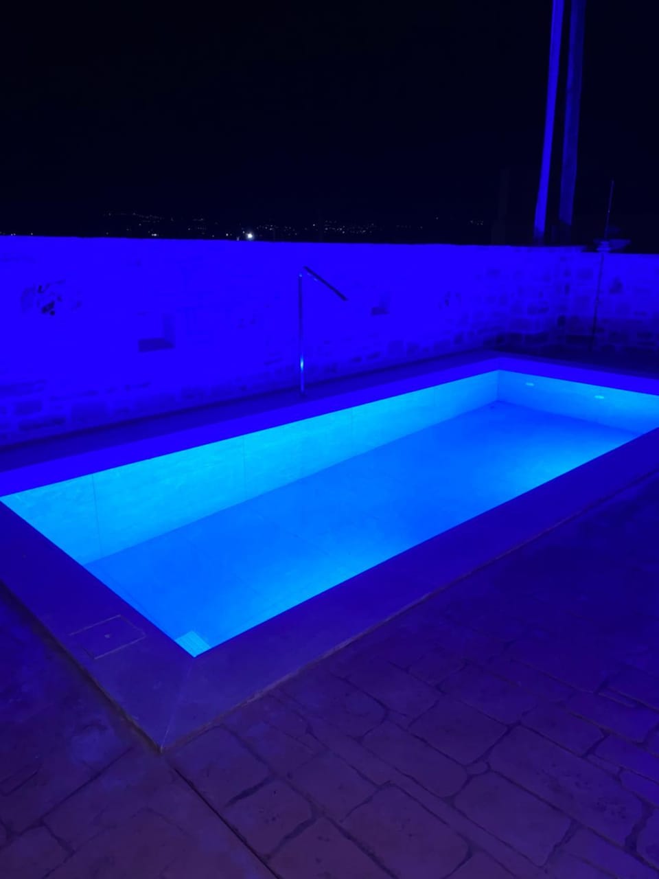 Night, Pool view, Swimming pool