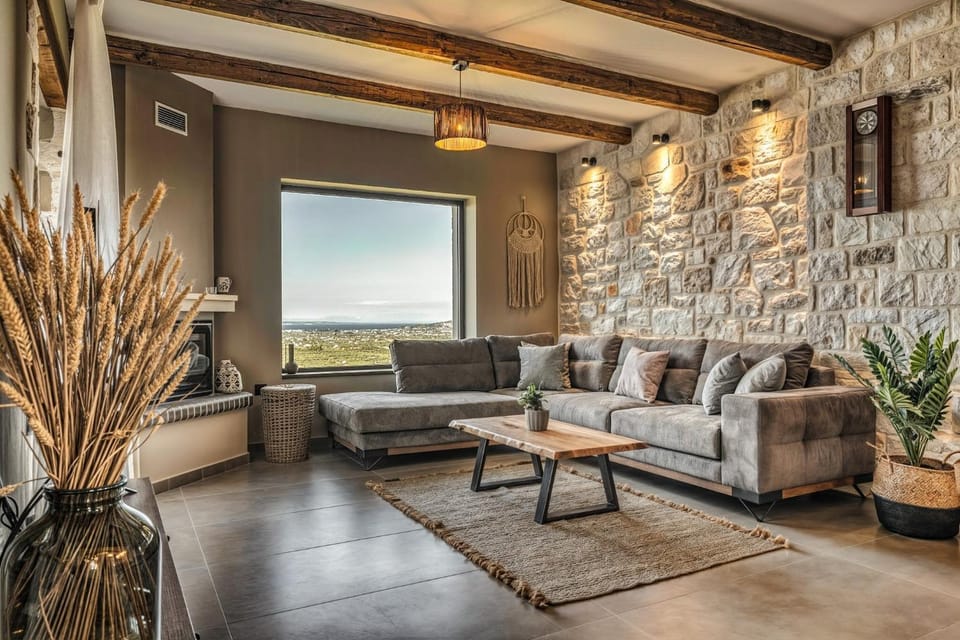 View (from property/room), Living room, Seating area, City view, Garden view