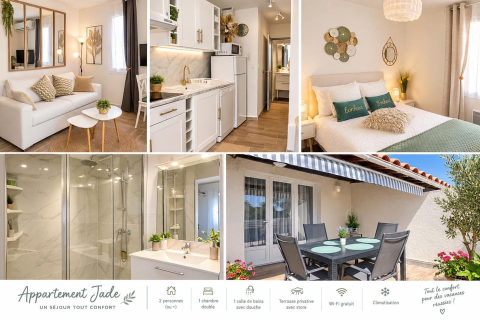 Appartement JADE dans résidence proche Tennis/ centre naturiste Apartment in Agde