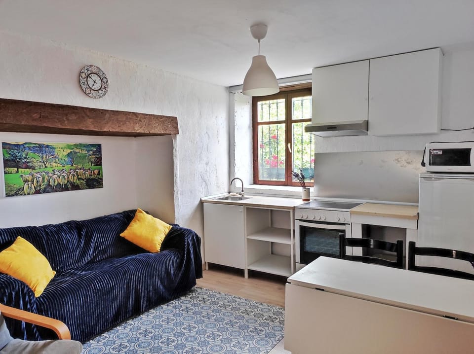 Living room, stove, kitchen