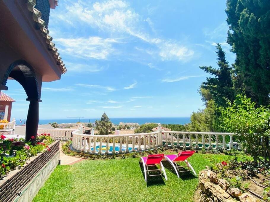 Patio, Spring, Day, Garden, Pool view, Sea view, sunbed
