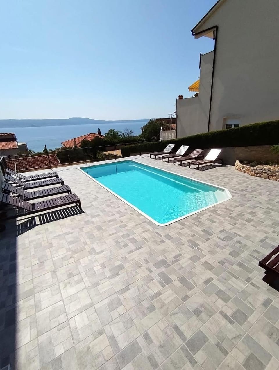 Patio, Day, Natural landscape, Pool view, Sea view, Swimming pool, sunbed