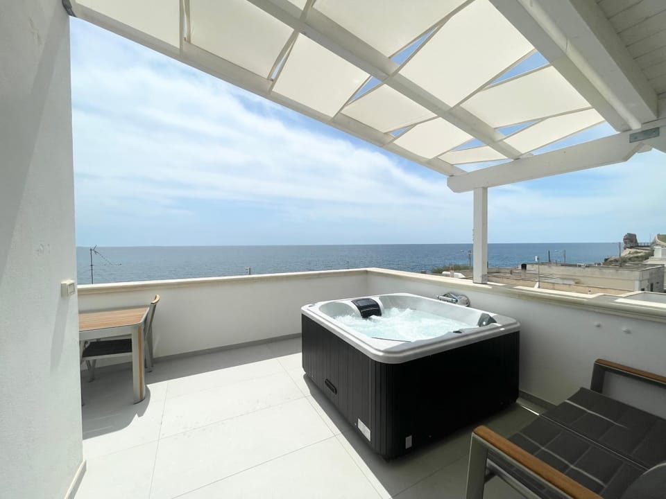 Hot Tub, View (from property/room), Balcony/Terrace, Sea view