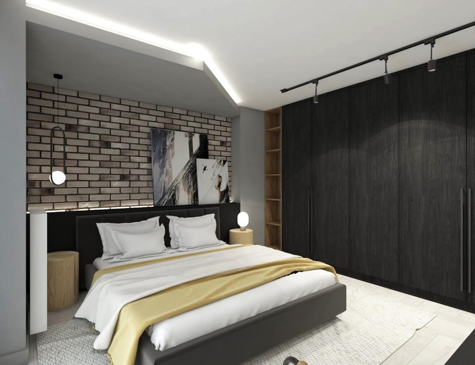 Bed, View (from property/room), Photo of the whole room, Seating area, Bedroom, City view, Area and facilities, hair dresser, internet, locker, microwave, towels, wardrobe