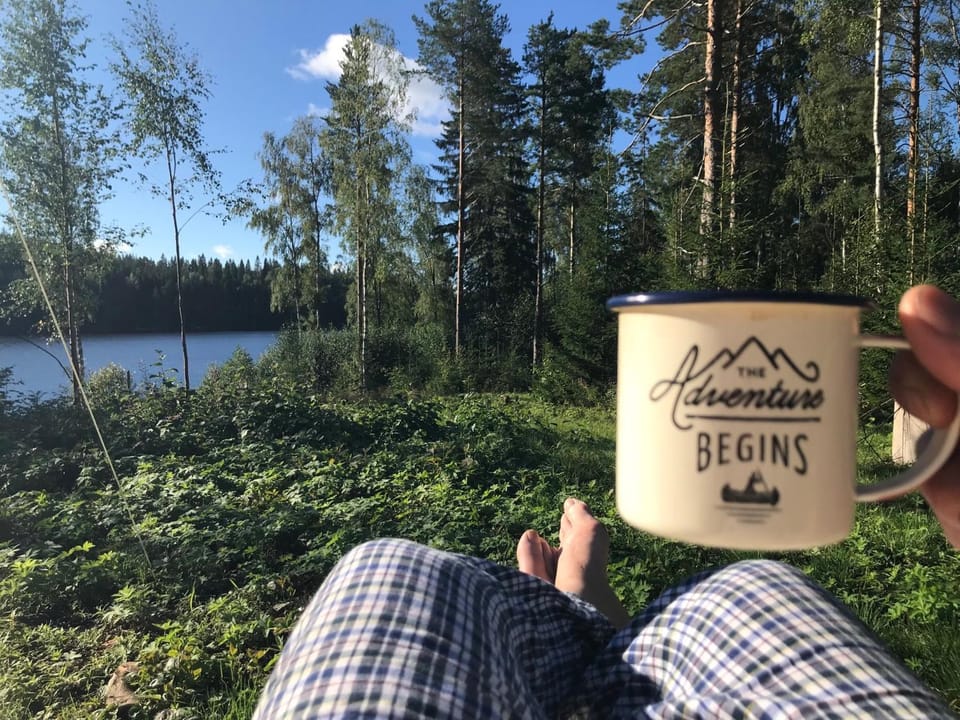Glamping tent in a forest, lake view Luxury tent in Sweden
