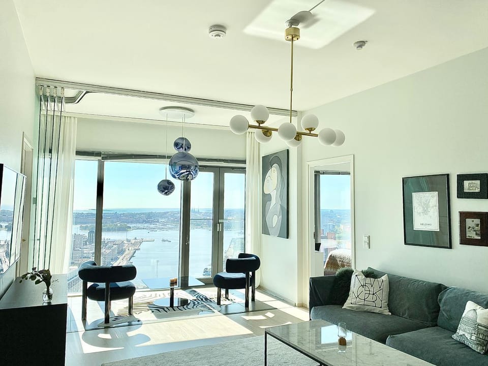 Living room, Seating area, Sea view