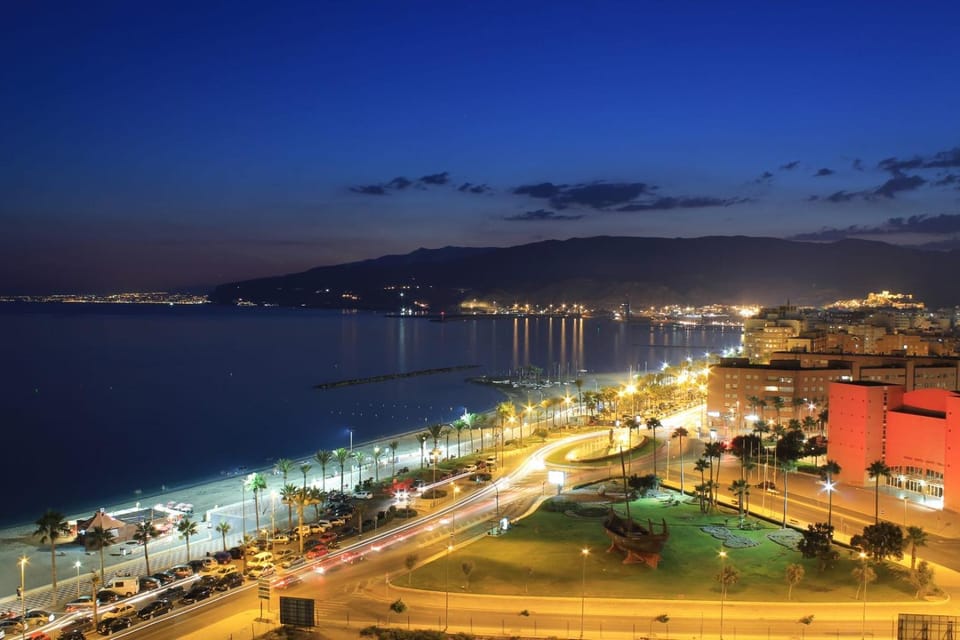 Nearby landmark, Night, Beach, Mountain view