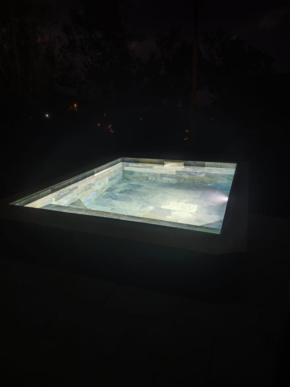 Night, Pool view, Swimming pool