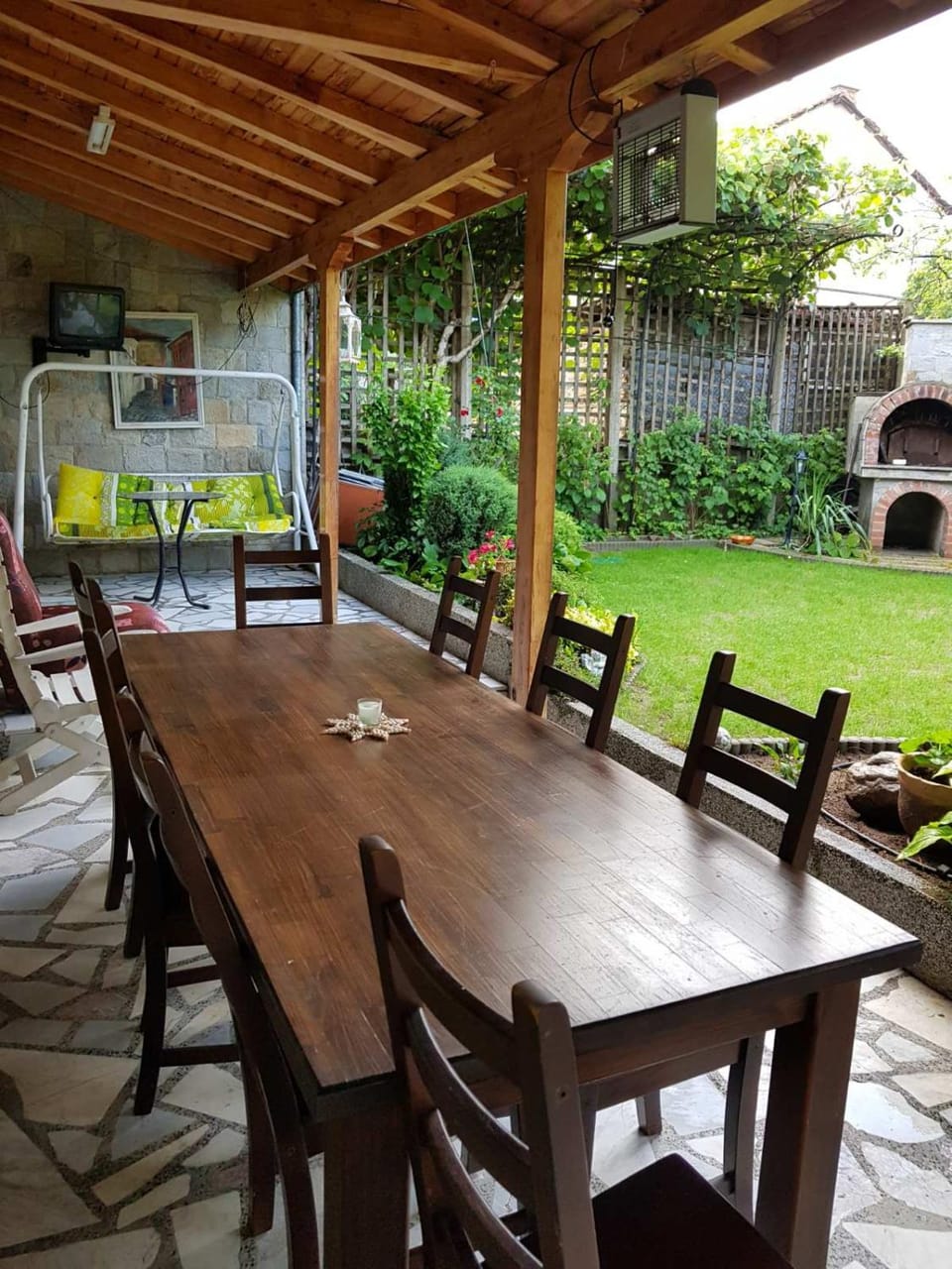 Patio, Garden, Seating area, Dining area, Garden view