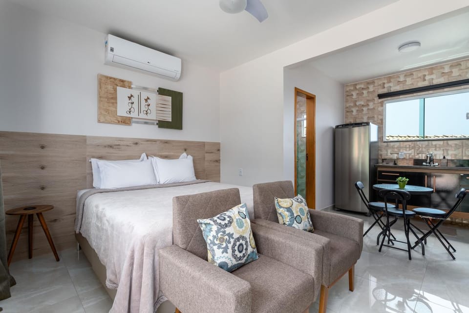 Bed, Bedroom, fireplace, air conditioner