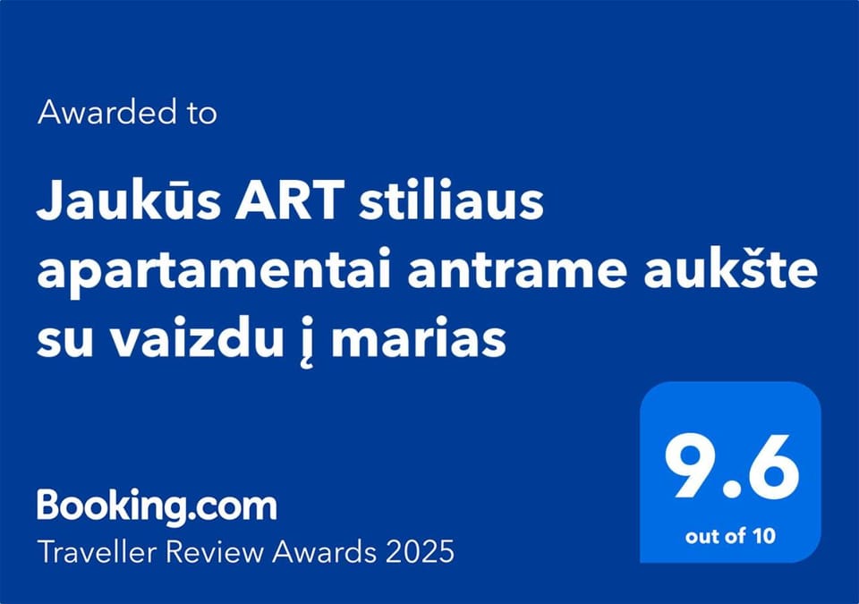 Jaukūs ART stiliaus apartamentai antrame aukšte su vaizdu į marias Apartment in Klaipėda County, Lithuania