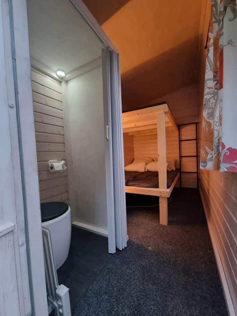 Toilet, bunk bed