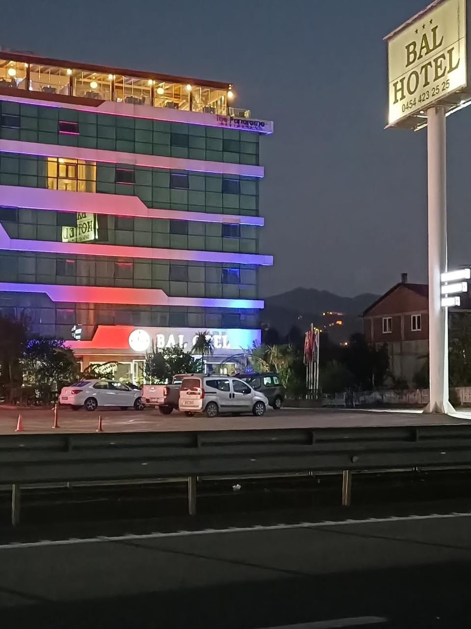 Property building, Night, Parking