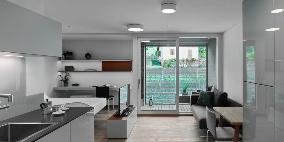 Bed, Kitchen or kitchenette, Photo of the whole room, Bedroom, Garden view