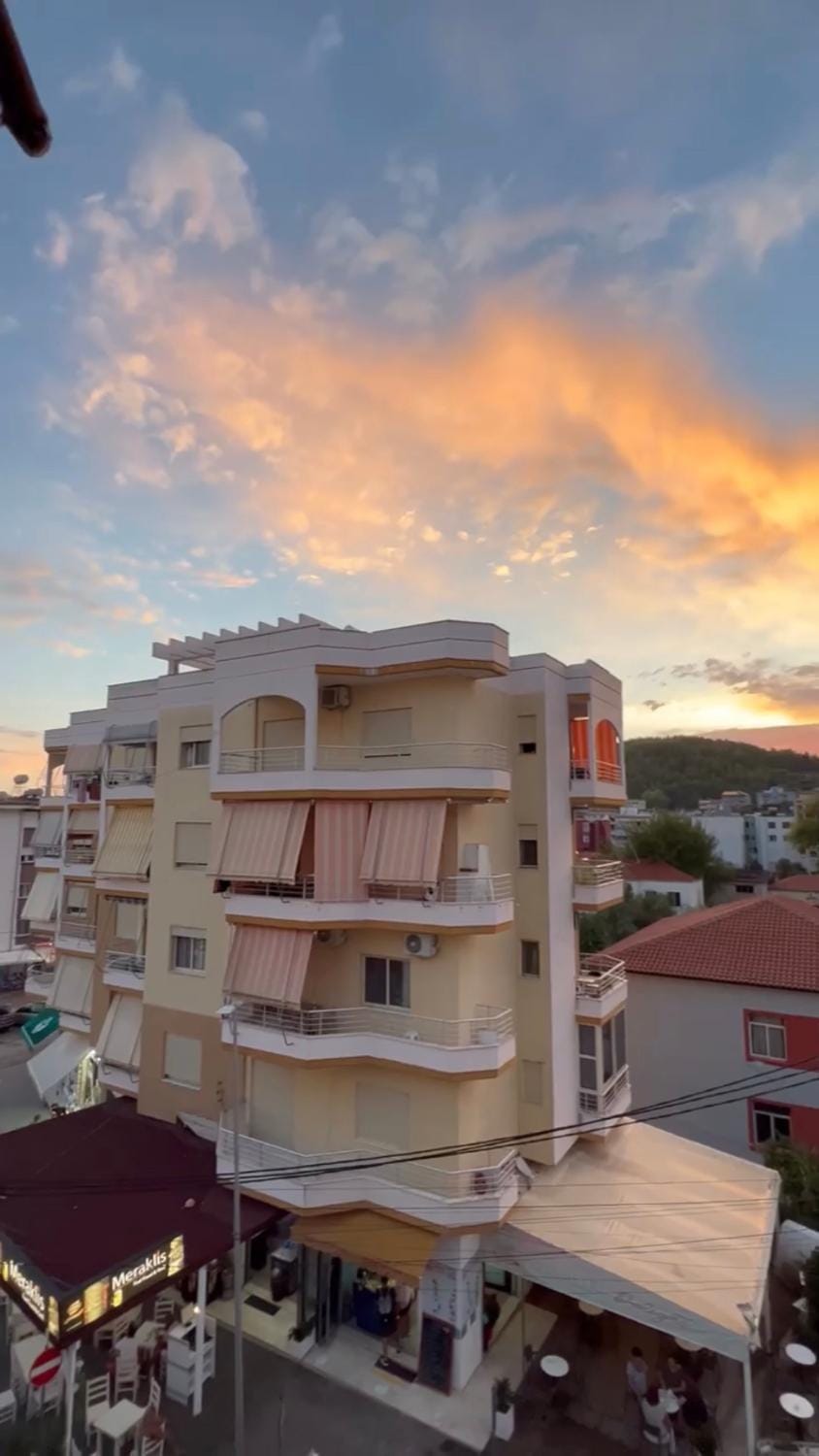 Property building, City view, Sunset