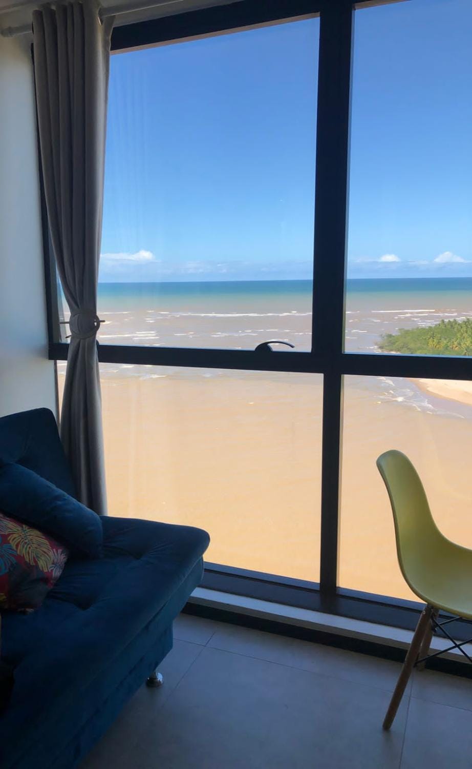 Natural landscape, View (from property/room), Living room, Seating area, Sea view