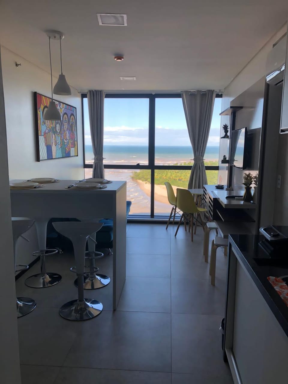 Natural landscape, TV and multimedia, Kitchen or kitchenette, Dining area, Sea view