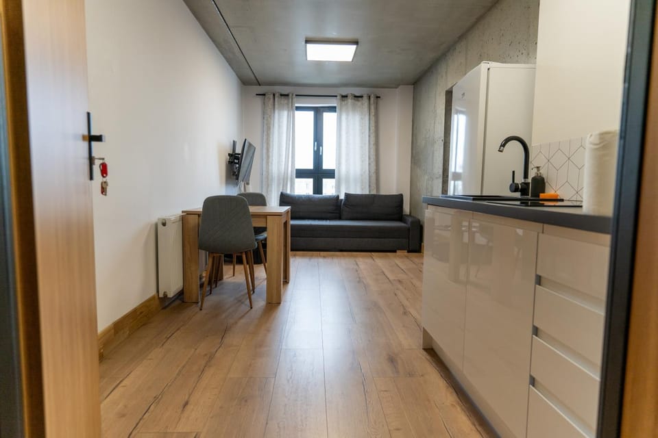 Kitchen or kitchenette, Living room, Seating area