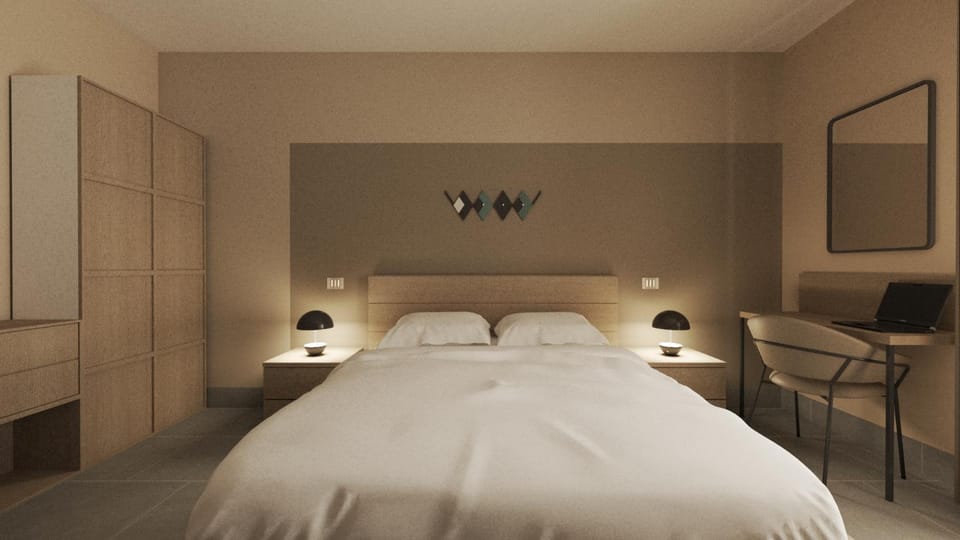 Bed, Photo of the whole room, Bedroom, hair dresser