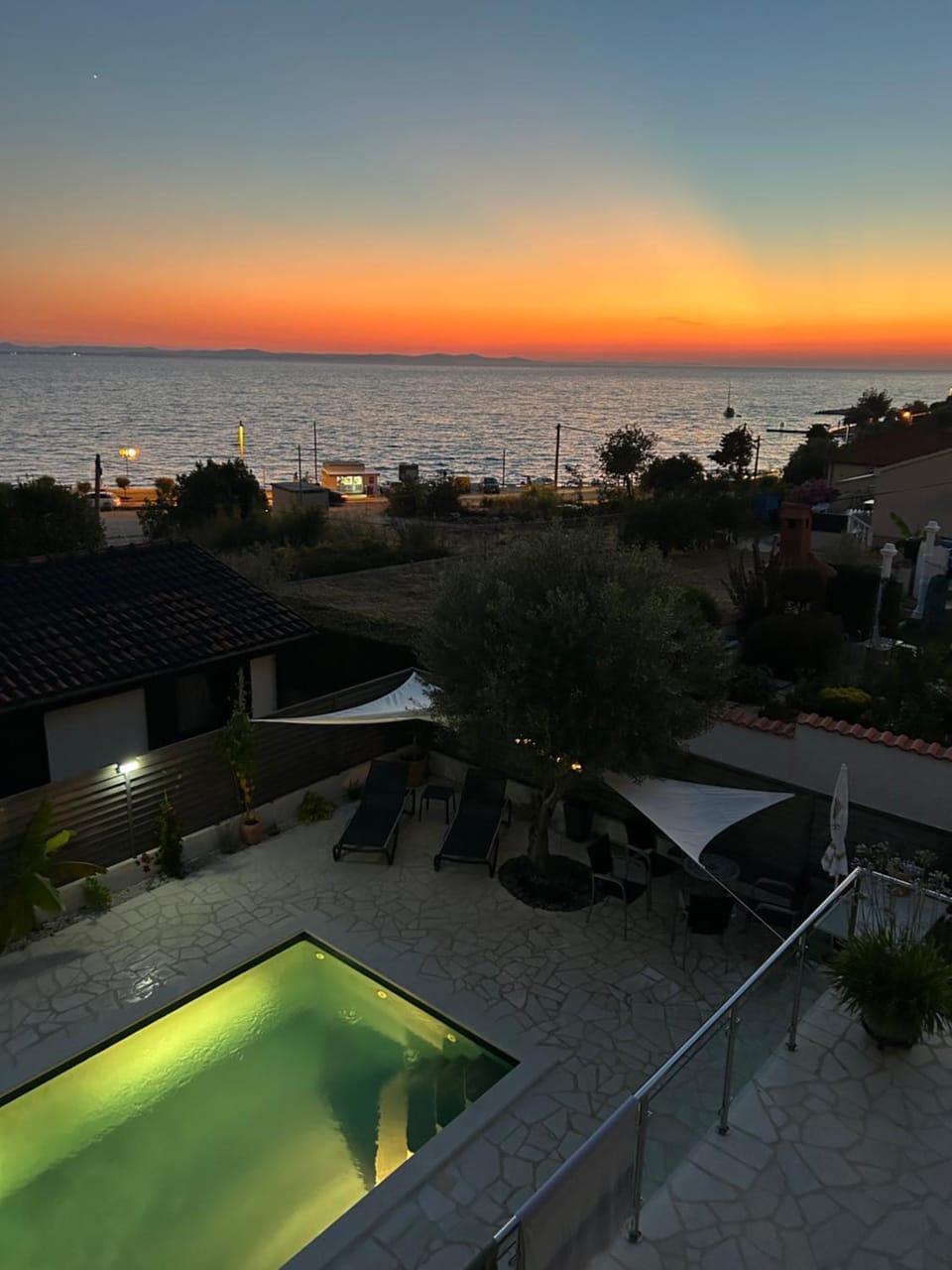 Sea view, Swimming pool, Sunset