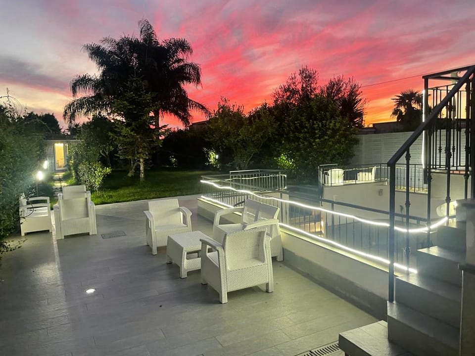 Garden view, Sunset