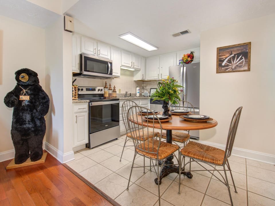 Kitchen or kitchenette, Dining area, microwave, oven, stove