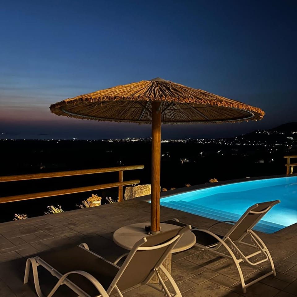 Patio, Night, Balcony/Terrace, Swimming pool